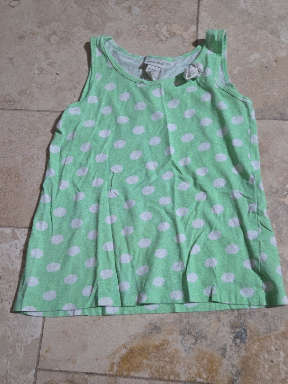H&M Girls Size 10/12 Green Polka Dot Tank Top